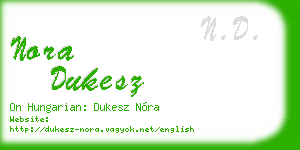 nora dukesz business card